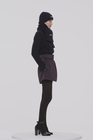 Minigonna con zip in raso riciclato