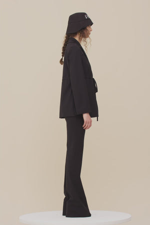 Drawstring wool jacket