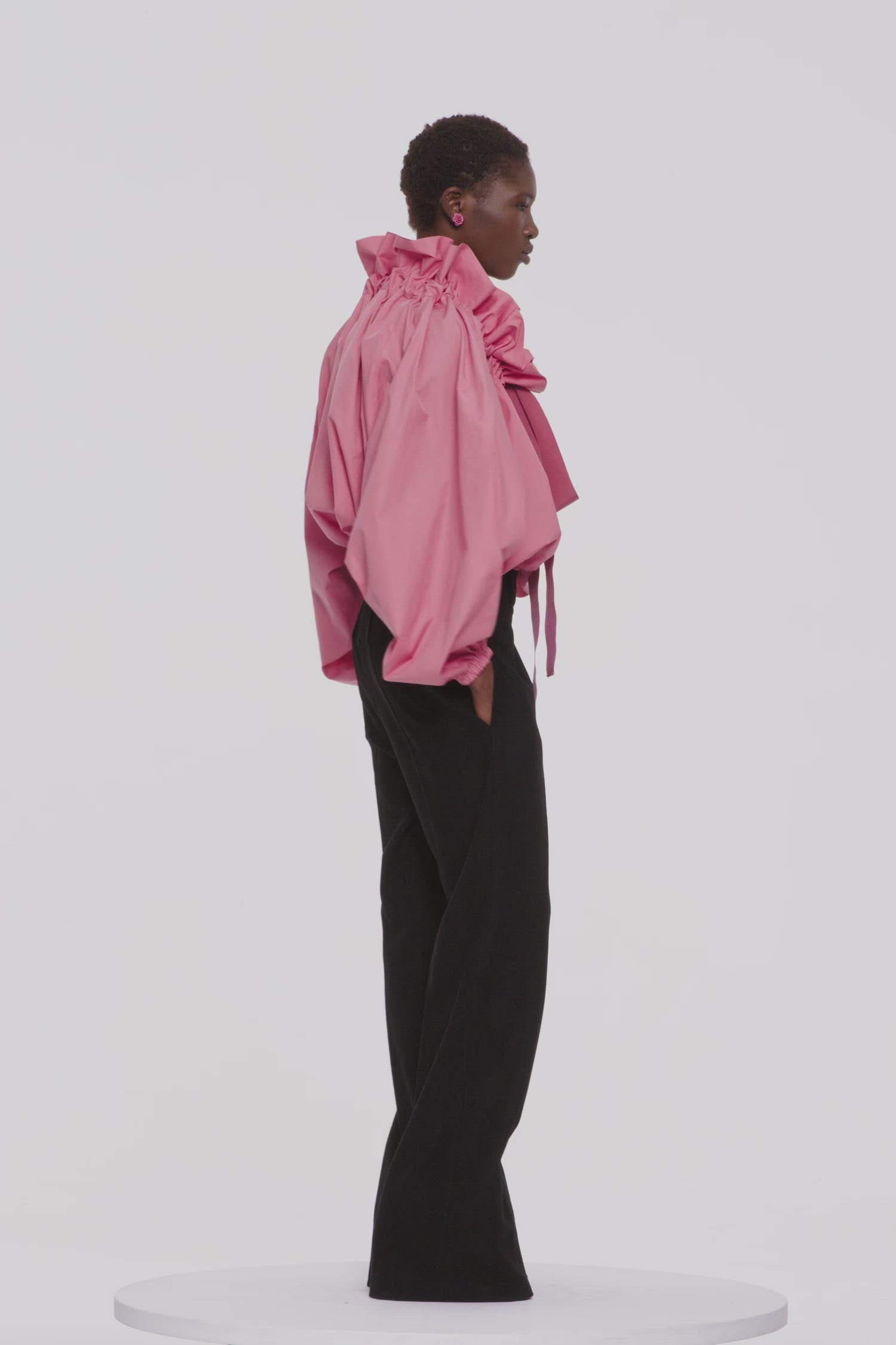 Patou | オーガニックコットン ドローストリングパフスリーブ トップ
