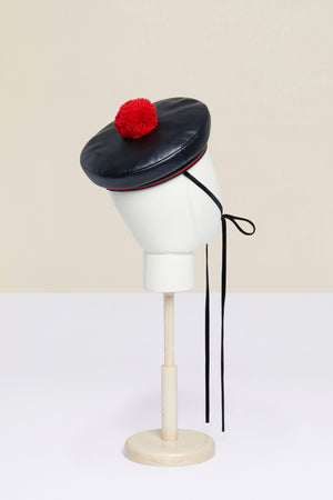 Faux leather sailor hat
