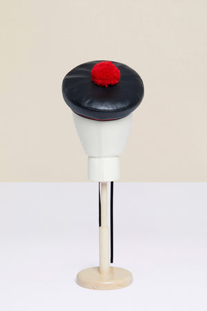 Faux leather sailor hat