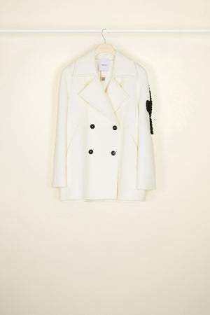 Jewelled logo peacoat