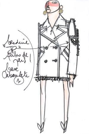 Jewelled logo peacoat