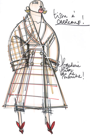 Tartan gabardine trenchcoat