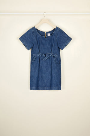 Bow denim minidress