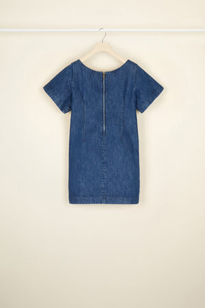 Bow denim minidress