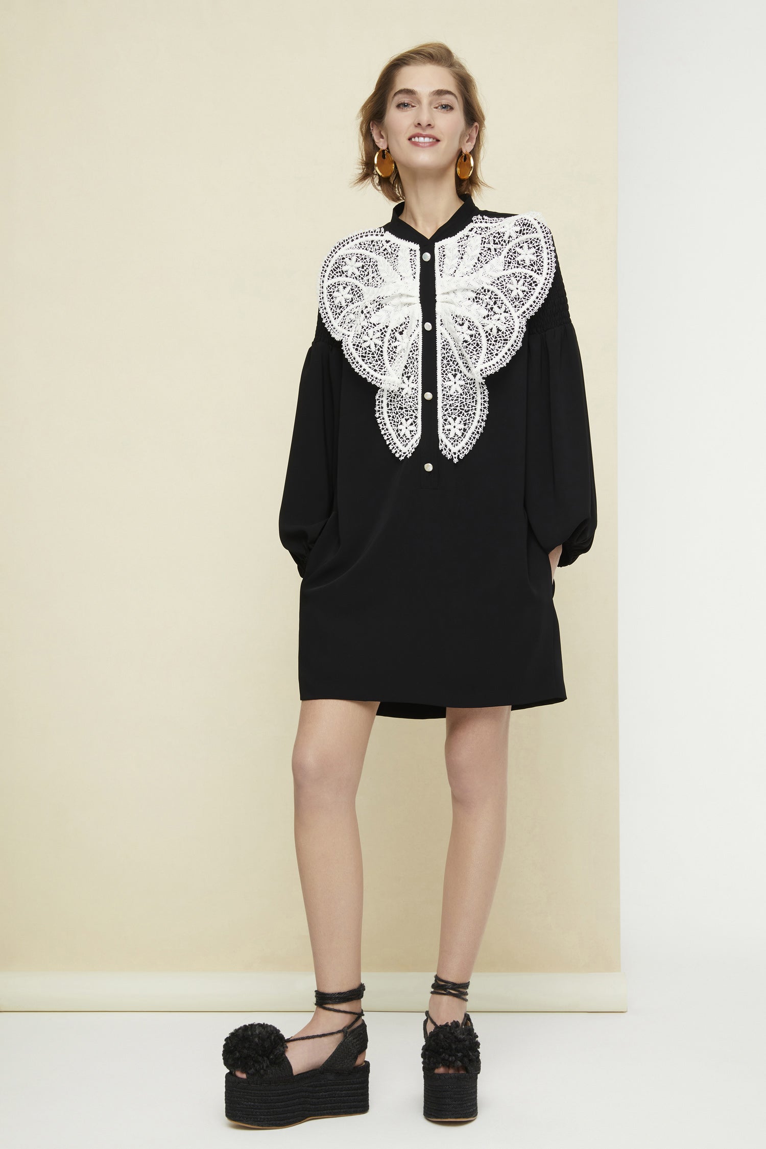 lace bib dress Horoscopez Lace Bib Babydoll Ruffle Dress
