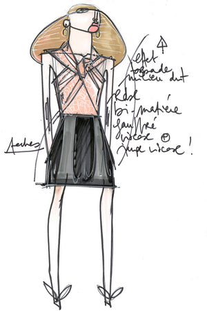 Two-tone twist front minidress