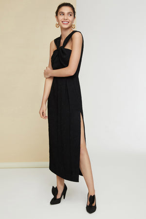 Robe longue à col twist