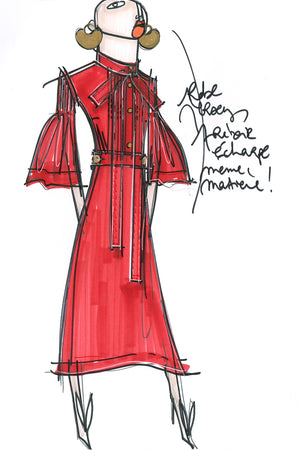 Necktie midi dress