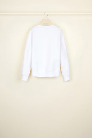 Felpa in cotone con pettorina in pizzo