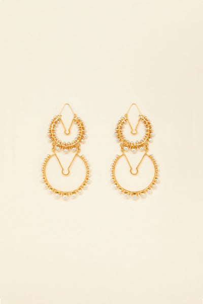 ピアス PATOU Logo hoop earrings Patou | Heart single hoop earring in gold-plated brass
