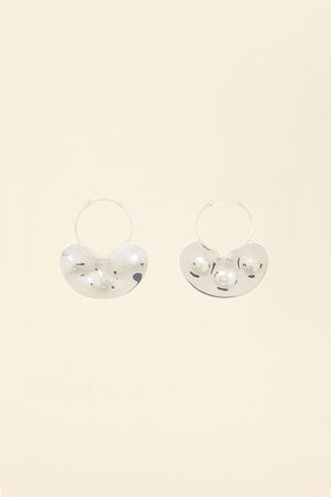 Small hammered brass hoop earrings