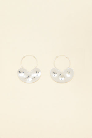 Small hammered brass hoop earrings