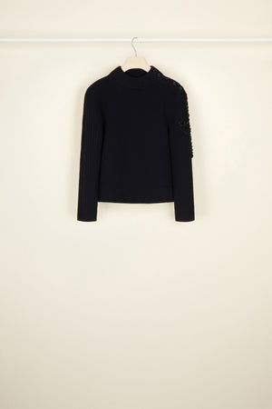 Maglione bretone in lana con perle