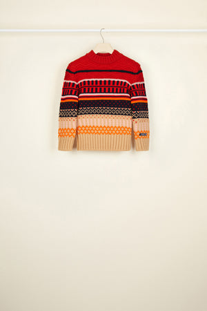 Maglione corto in lana jacquard