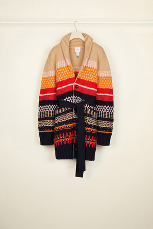 Oversized jacquard cardigan