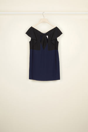 Top in seta bicolore