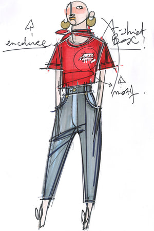 Denim carrot trousers