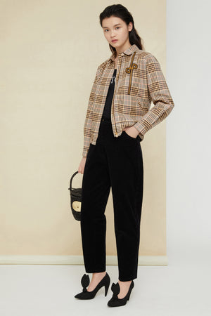 Pantalone carrot in velluto a costine
