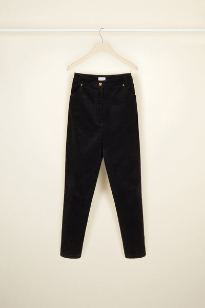 【中古】パトゥ PATOU コーデュロイキャロットパンツ テーパード ジッパーフライ 36 ブラック /DO ■OS レディース A20TR0080050999B-10_grande.jpg