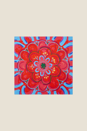 Floral print silk foulard