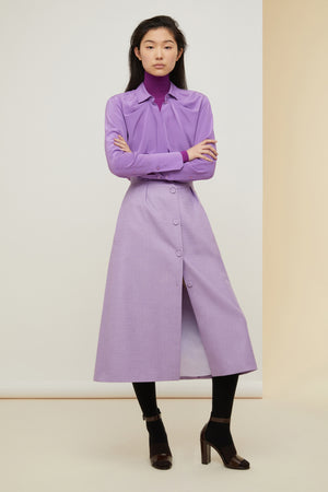 Iconic draped silk blouse