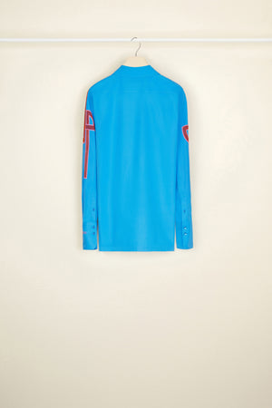 Camicia in cotone bio con logo ricamato