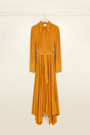 Plissiertes Maxi-Hemdkleid aus umweltfreundlichem Jersey