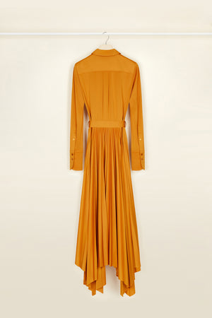 Plissiertes Maxi-Hemdkleid aus umweltfreundlichem Jersey
