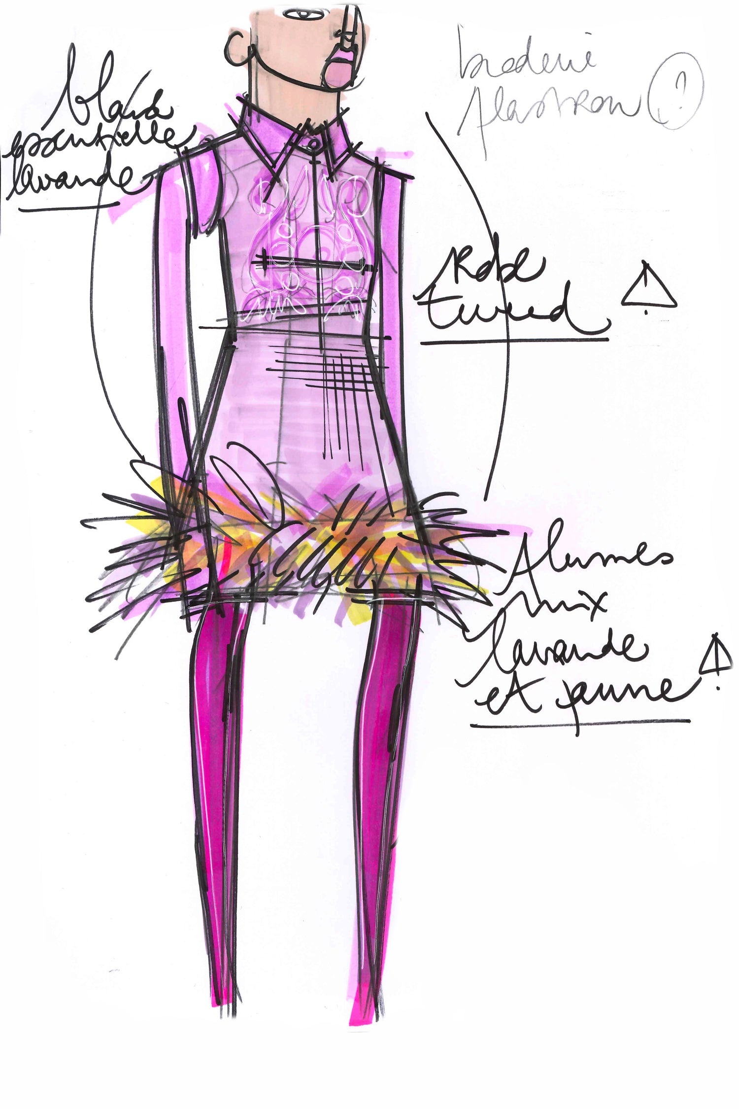 Patou - Embroidered mini dress in organic tweed - Lavender - Embroidery, the Patou way to tell a story.Lavender cotton and wool tweed mini dress. Floral embroideries inspired by Fantasia Botanica’s signature print; three-tone thread to provide extra depth. Sleeveless style with fitted bodice. Zip fastening and signature curved seam the back.Flared skirt with pockets at the sides and darts at the back.