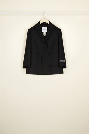 Box jacket in organic tweed