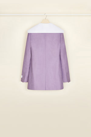 Giacca in tweed bio con collo in cotone bio