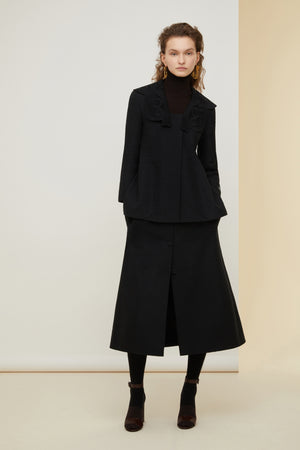 Giacca in tweed bio con collo in guipure