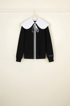 Organic cotton sweatshirt with a detachable collar