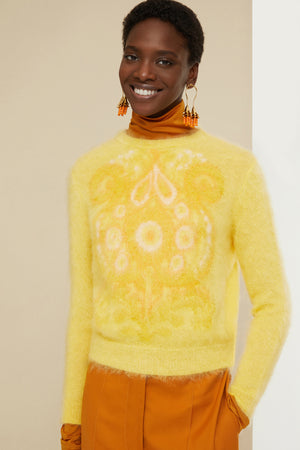 Jacquard jumper in mohair and alpaca