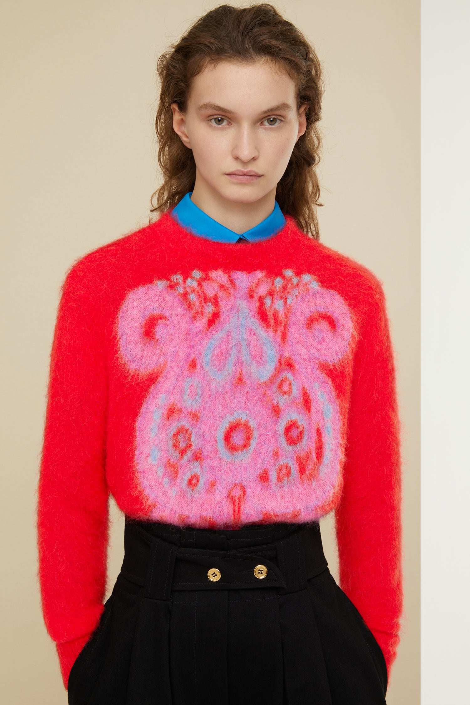 Patou - Jacquard jumper in mohair and alpaca - Multicolor - Soft to the touch and light as air, it must be mohair.Multicoloured jumper in a mohair and alpaca blend.  Jacquard pattern inspired by Fantasia Botanica’s new signature print. Crewneck style with ribbed collar, cuffs and hem. Lightweight knit.