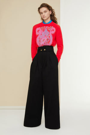 Jacquard jumper in mohair and alpaca