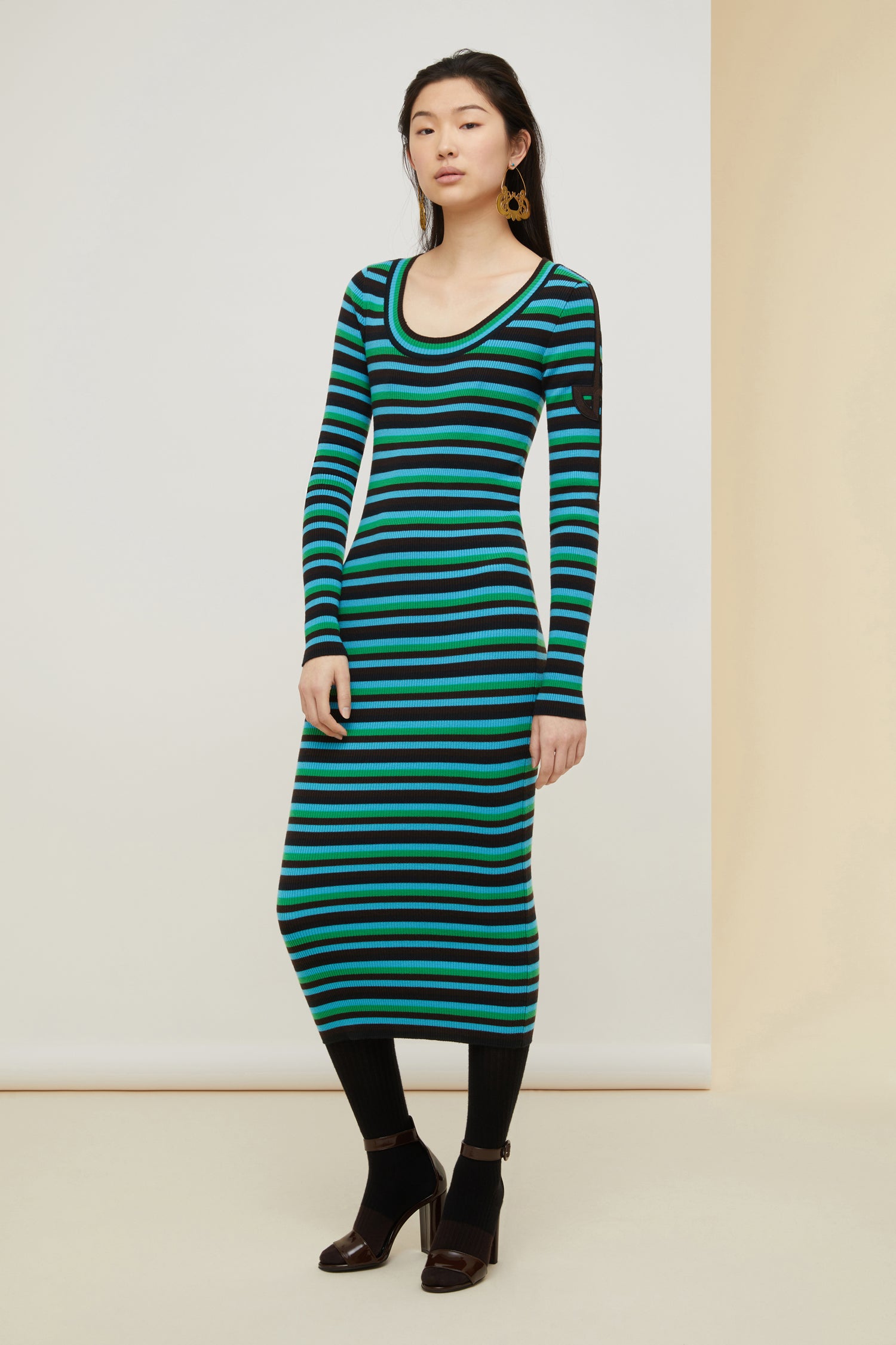 Patou | Striped rib knit midi dress Patou | Striped rib knit midi dress