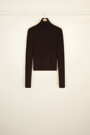 Pullover aus Rippstrick mit hohem Kragen