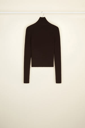 Pullover aus Rippstrick mit hohem Kragen
