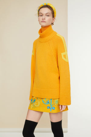 Oversized double collar jumper