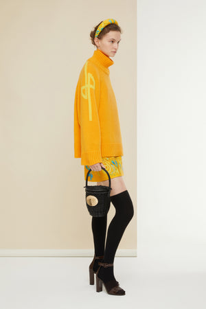 Oversized double collar jumper