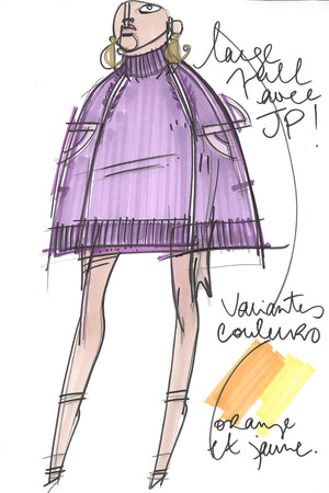 Oversized double collar jumper