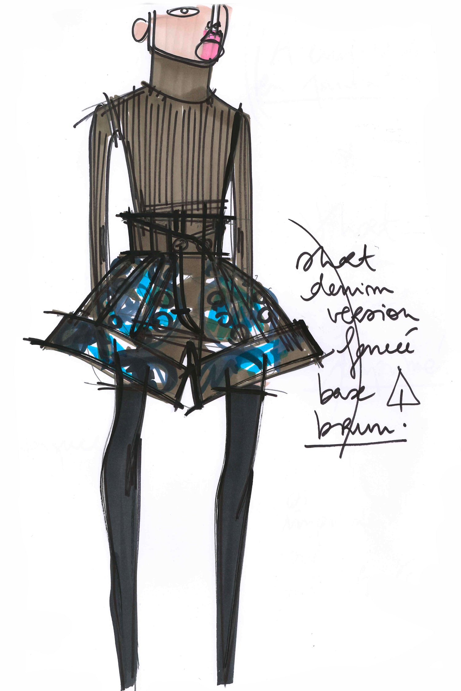 Patou - Pantaloncini con cintura in denim bio - Black - Vita alta, alto volume: il denim firmato Patou.Pantalone in denim bio nero. Vita alta. Cintura con due bottoni oro incisi JP sul davanti. Gamba larga con pieghe a scatola sul davanti.