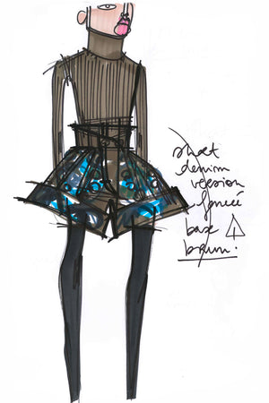 Pantaloncini con cintura in denim bio