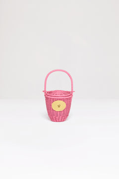 Wicker bucket bag