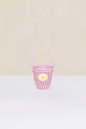 Wicker bucket bag