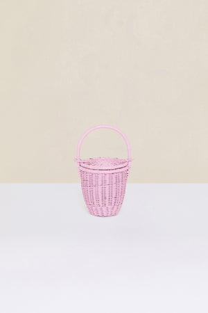Wicker bucket bag