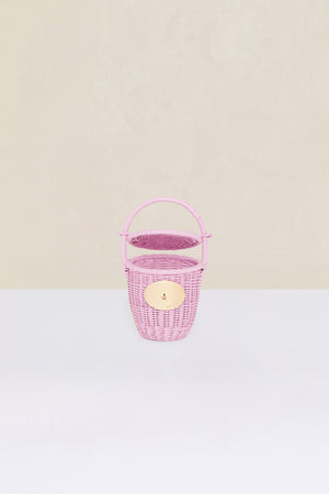 Wicker bucket bag